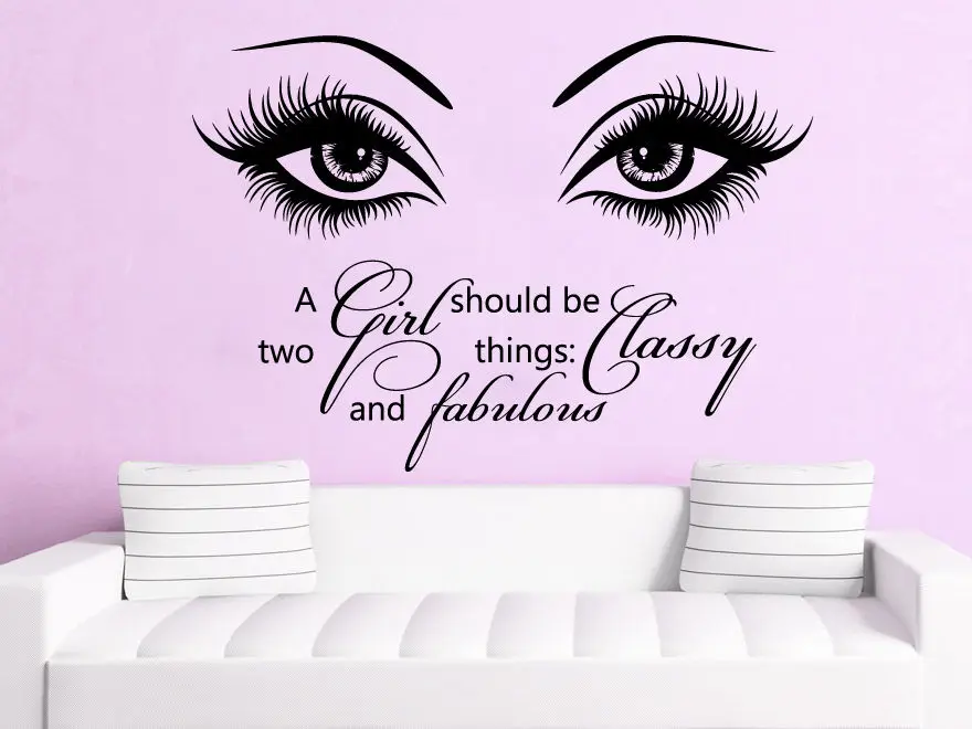 Beauty Eye Wall Decals Make Up Vinyl Stickers Beauty Salon Girl Eyes Quote Art Vinyl Bedroom Decoration adesivo NY-380
Beauty Eye Wall Decals Make Up Vinyl Stickers Beauty Salon Girl Eyes Quote Art Vinyl Bedroom Decoration adesivo NY-380