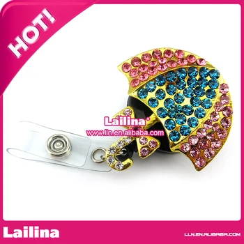 Bling Rhinestone Retractable Badge Reel/ ID Badge Holder / Brooch / Pendant /Id Badge Holder (Crystal Rainbow Umbrella)
Bling Rhinestone Retractable Badge Reel/ ID Badge Holder / Brooch / Pendant /Id Badge Holder (Crystal Rainbow Umbrella)