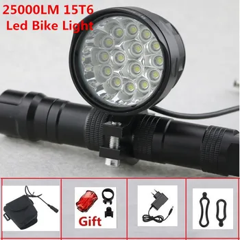 25000LM Rechargeable Led Bike Light 15x Cree XML T6 Mountain Road Bicycle Front lamp Cycling Rear Light With 18650 Battery Pack
25000LM Rechargeable Led Bike Light 15x Cree XML T6 Mountain Road Bicycle Front lamp Cycling Rear Light With 18650 Battery Pack