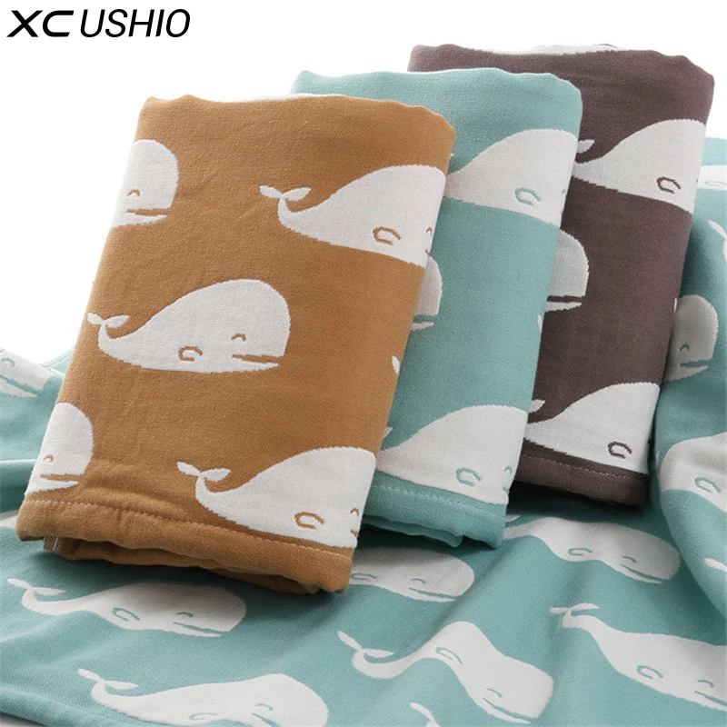 XC USHIO 70*140cm Whale Pattern Bath Towel 100% Cotton Three-layer Gauze Absorbent Soft Baby Blanket Healthy Child Bath Towel
XC USHIO 70*140cm Whale Pattern Bath Towel 100% Cotton Three-layer Gauze Absorbent Soft Baby Blanket Healthy Child Bath Towel