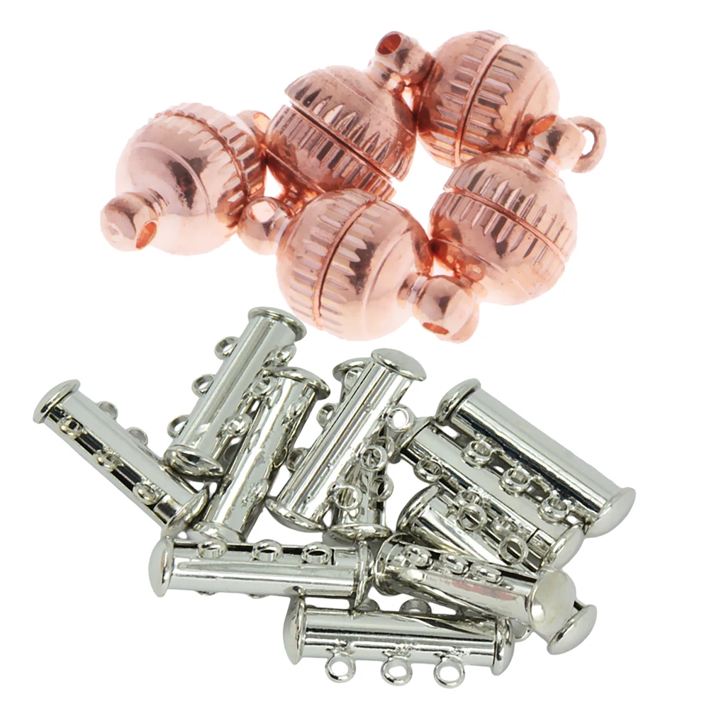 15 Pieces 3 Strand Slide Lock Magnetic and Rose Gold Round Ball Magnetic Clasps DIY Findings for Necklace Bracelet
15 Pieces 3 Strand Slide Lock Magnetic and Rose Gold Round Ball Magnetic Clasps DIY Findings for Necklace Bracelet