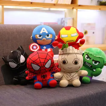 6pcs/lot The Avenger Doll Iron man Captain America Spiderman Black Panther The Hulk Tree Man Plush toy soft doll fan Kid gift
6pcs/lot The Avenger Doll Iron man Captain America Spiderman Black Panther The Hulk Tree Man Plush toy soft doll fan Kid gift