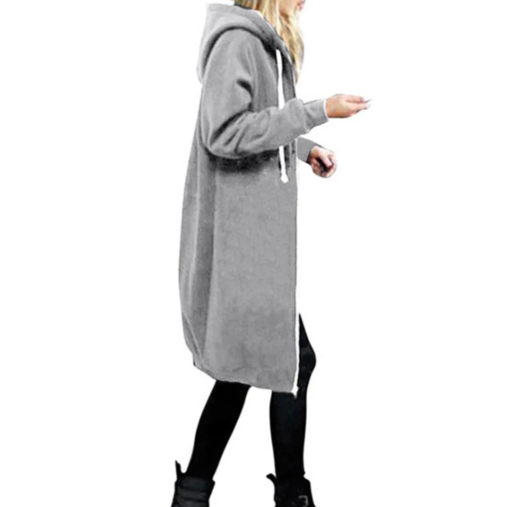 Fashion Harajuku Women Winter Coats Zipper Long Jackets Hoodie Lady Drawstring Coat Jacket Outwear gray/black/red/green
Fashion Harajuku Women Winter Coats Zipper Long Jackets Hoodie Lady Drawstring Coat Jacket Outwear gray/black/red/green