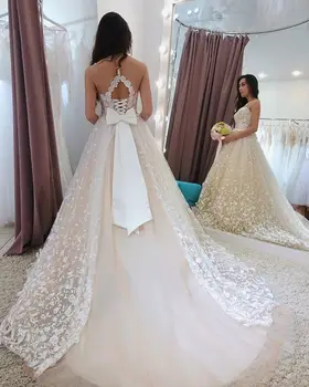 Fabulous New Long Wedding Dress 2019 Summer Sleeveless Court Train Appliques Tulle A-Line Bride Dresses Vestido de noiva
Fabulous New Long Wedding Dress 2019 Summer Sleeveless Court Train Appliques Tulle A-Line Bride Dresses Vestido de noiva