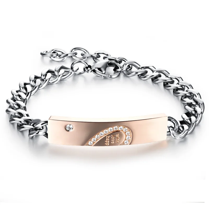 Fashion jewelry, titanium steel bracelet, fashion heart puzzle, heart print, exquisite student couple bracelet
Fashion jewelry, titanium steel bracelet, fashion heart puzzle, heart print, exquisite student couple bracelet