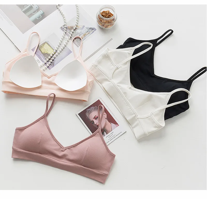 TERMEZY Cotton Woman Bra Fitness Tops Brassiere Push Up Lady Lingerie Bralette Sexy Backless Bras Unlined Seamless Underwear (10)