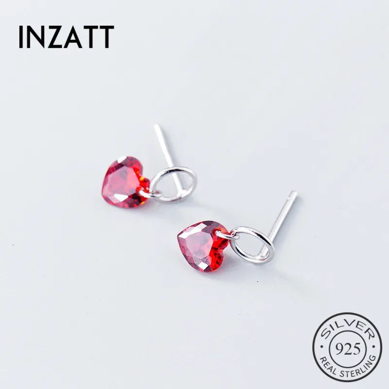 INZATT Pure 925 Sterling Silver Romantic Drop Earrings Red Crystal Heart Hollow Round Accessories Fashion Woman Earrings 2018
INZATT Pure 925 Sterling Silver Romantic Drop Earrings Red Crystal Heart Hollow Round Accessories Fashion Woman Earrings 2018
