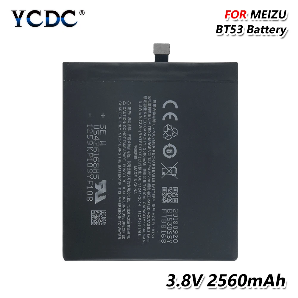 New 3.8V BT53 2560mAh Li-ion Lithium Battery For Meizu Pro 6 M570C M570M M570Q M570H BT53 2560mAh Phone Battery Replacement
New 3.8V BT53 2560mAh Li-ion Lithium Battery For Meizu Pro 6 M570C M570M M570Q M570H BT53 2560mAh Phone Battery Replacement