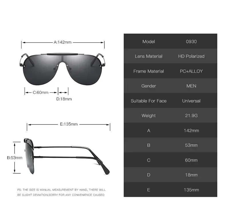 MININMUM One Piece Sunglasses Men Oversize Driving Cool Sun Glasses Square Male Oculos Gafas High Quality HD Polarized Eyewear 1 (6)
