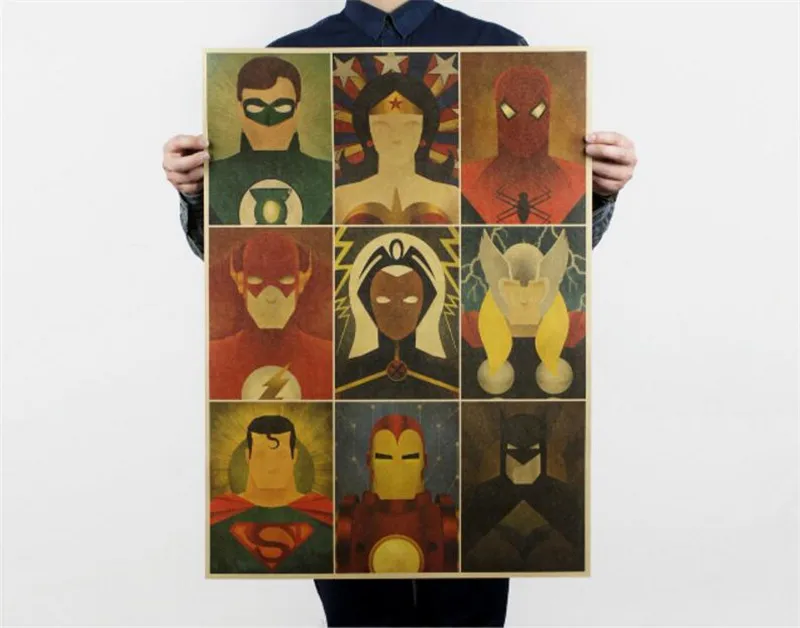 Vintage Superheroes Batman Superman Ironman Poster Cafe Bar Painting Home Decor Retro Kraft Paper Wall Sticker Wallpaper 70x51cm
Vintage Superheroes Batman Superman Ironman Poster Cafe Bar Painting Home Decor Retro Kraft Paper Wall Sticker Wallpaper 70x51cm