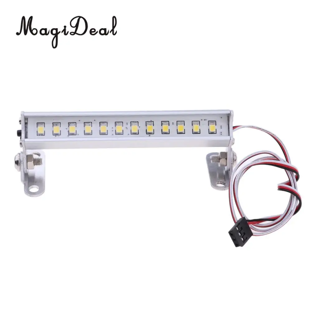 93mm Long 1/12 1/16 Scale RC Car Truck Model 12 Leds Roof Light Bar Headlamp Headlight Bright Waterproof