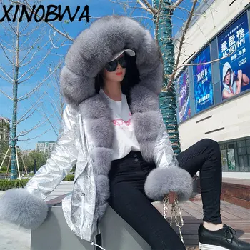 Europe New Women Winter Fashion Waterproof Thick Warm Large Real Fur Hooded Jackets Parkas Female Casual Fleece Silver Coats Hot
Europe New Women Winter Fashion Waterproof Thick Warm Large Real Fur Hooded Jackets Parkas Female Casual Fleece Silver Coats Hot
