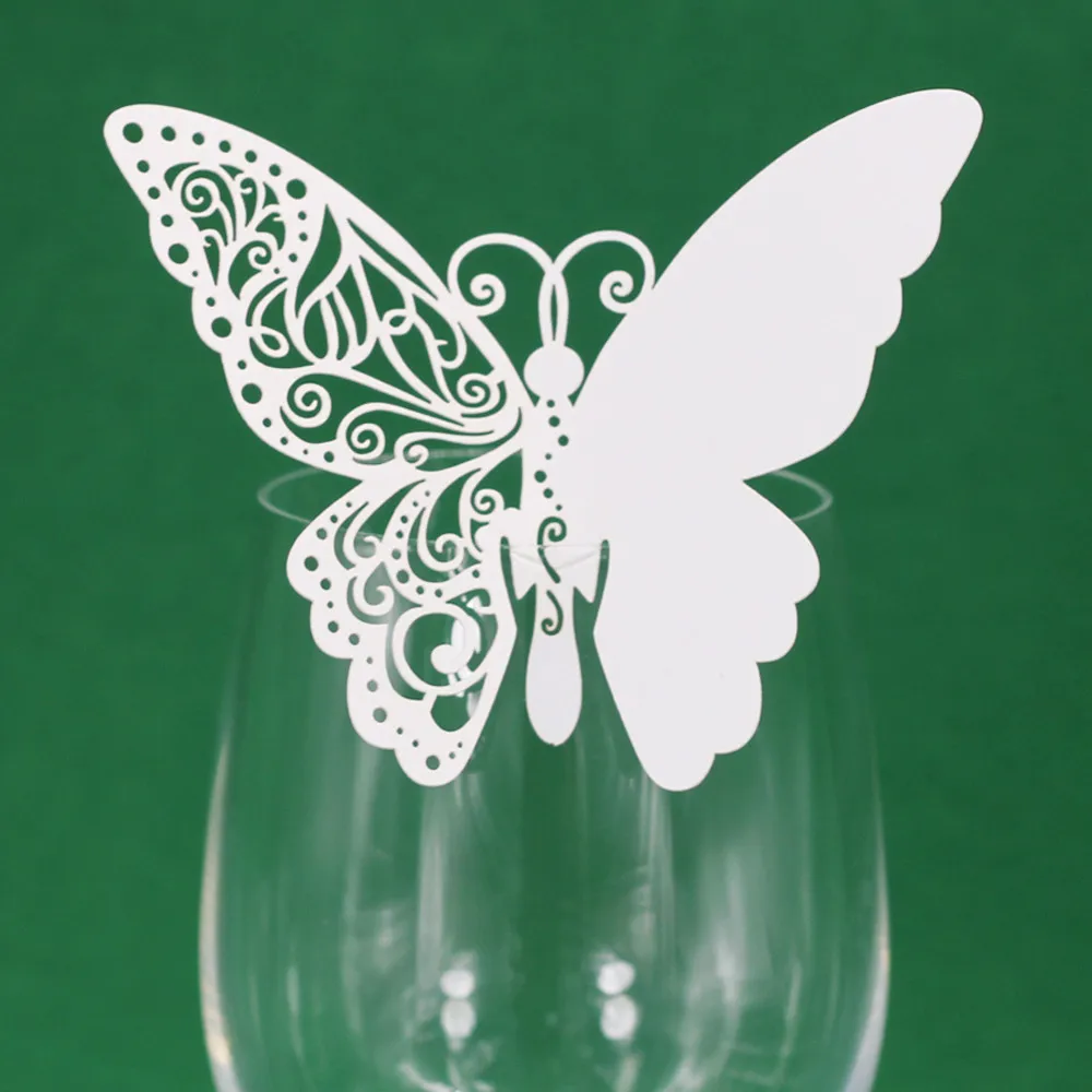 50 pieces/lot Butterfly Laser Cut Paper Place Card / Escort Card / Cup Card/ Wine Glass Card For Wedding Party Decoration @Q
50 pieces/lot Butterfly Laser Cut Paper Place Card / Escort Card / Cup Card/ Wine Glass Card For Wedding Party Decoration @Q