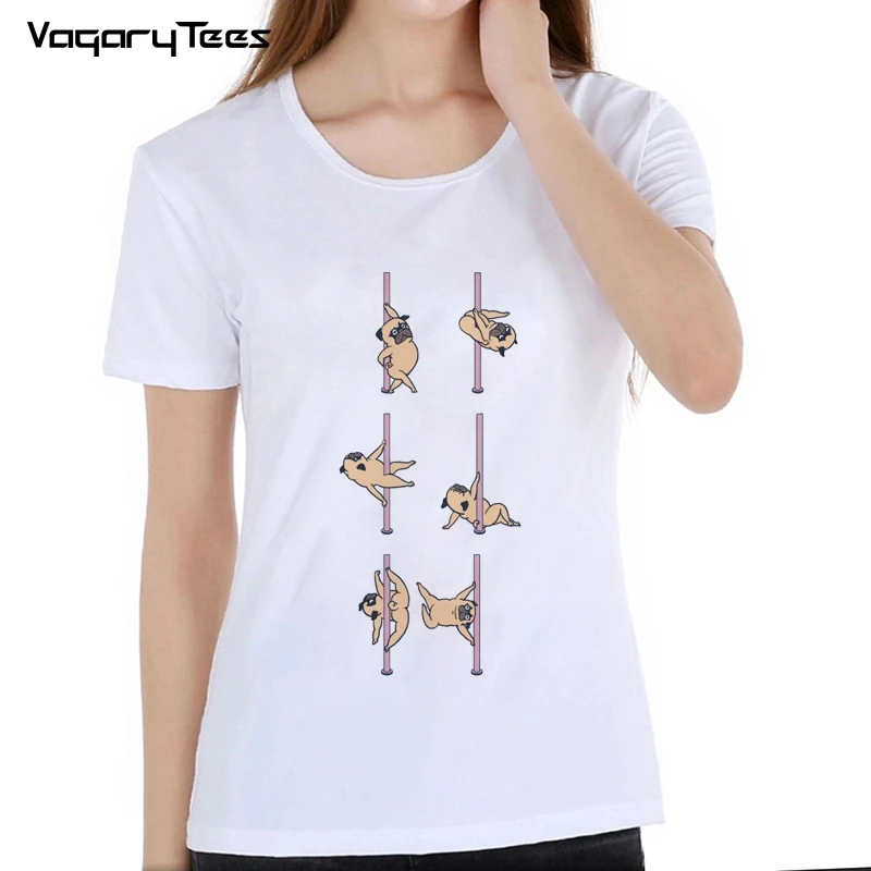 Newest Funny Pugs Dance T Shirt Women's Pugs Pole Dancing Printed T-Shirt High Quality Hipster Short Sleeve Tee Tops
Newest Funny Pugs Dance T Shirt Women's Pugs Pole Dancing Printed T-Shirt High Quality Hipster Short Sleeve Tee Tops