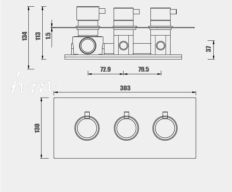 hm 2 Functional Channels High Flow 70L Temperature Thermostatic Controller Water Mixer Bath Shower Brass Chrome Mixer Finishing (24)