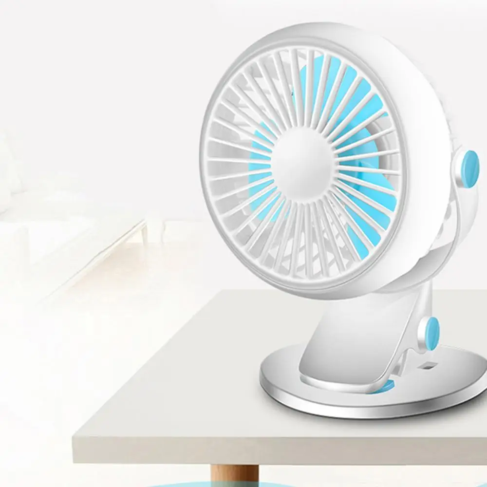 Fashion Mini Home Desktop Mute 360 Degrees Rotation 2 Wind Speed Fan with Clamp