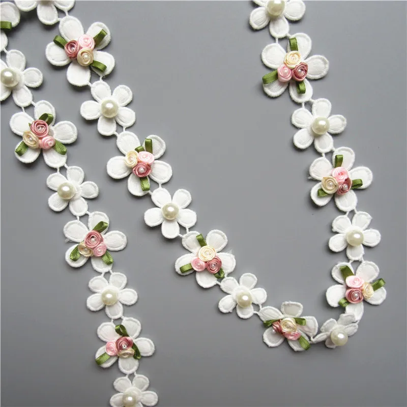 1 yard Pearl Beaded Embroidered Flower Lace Edge Trim Ribbon Floral Applique Patches Fabric Sewing Craft Vintage Wedding Dress
1 yard Pearl Beaded Embroidered Flower Lace Edge Trim Ribbon Floral Applique Patches Fabric Sewing Craft Vintage Wedding Dress