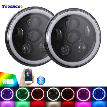 2pcs 7 Inch Round Project LED Headlights RGB Halo For Jeep Wrangler Bluetooth Phone APP Control Headlights
2pcs 7 Inch Round Project LED Headlights RGB Halo For Jeep Wrangler Bluetooth Phone APP Control Headlights