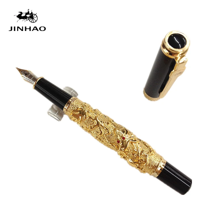 Jinhao Золотая гравировальная 3d-ручка Dragon, роскошная ручка для письма, деловые подарки, металлическая перьевая ручка 0,5 мм
Jinhao Золотая гравировальная 3d-ручка Dragon, роскошная ручка для письма, деловые подарки, металлическая перьевая ручка 0,5 мм
