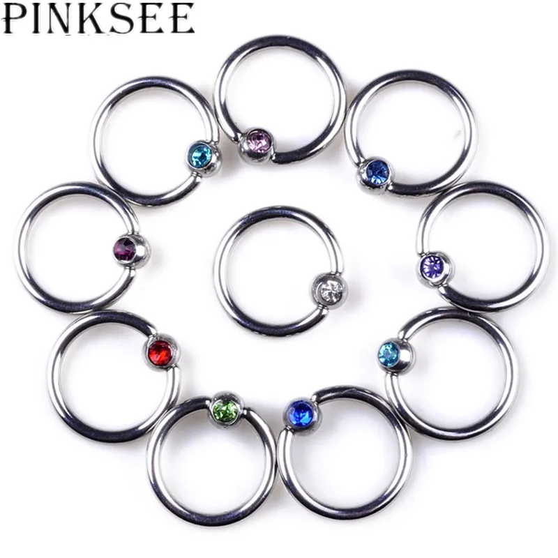 1pc/5pcs/10pcs Goth Punk Clip On Fake Piercing Body Nose Lip Rings Hoop Ear Tongue Ring Stainless Steel Jewelry | Украшения и