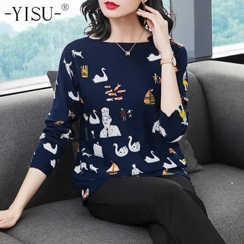 YISU 2018 Autumn Winter Fashion Printed sweater Women Pullovers Knitted Sweater Casual Print Sweaters Slim Warm Pullover Female
YISU 2018 Autumn Winter Fashion Printed sweater Women Pullovers Knitted Sweater Casual Print Sweaters Slim Warm Pullover Female
