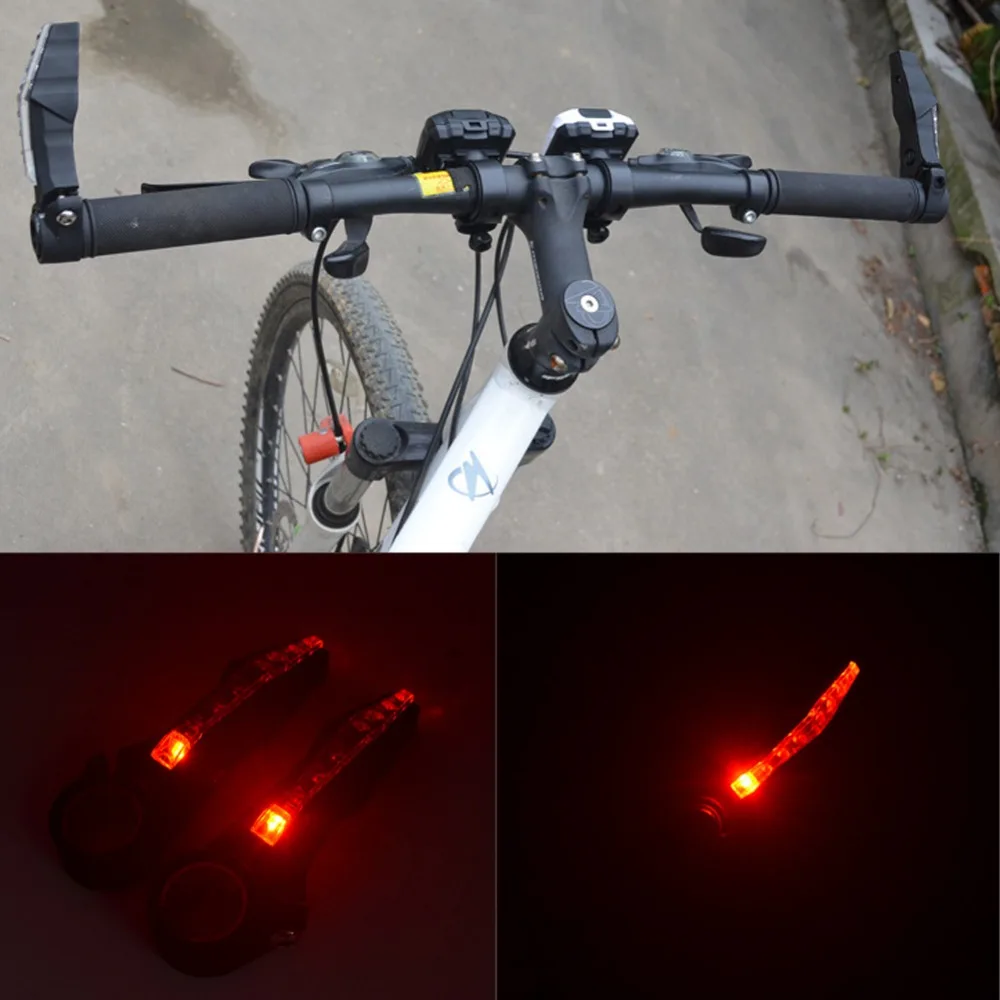 Image 2pcs Bike Bicycle Handlebar Grips Light Led Bicycle Turn Signal Warning Lamp Safe Cycling Mountain Bike Bicycle Lights EA14