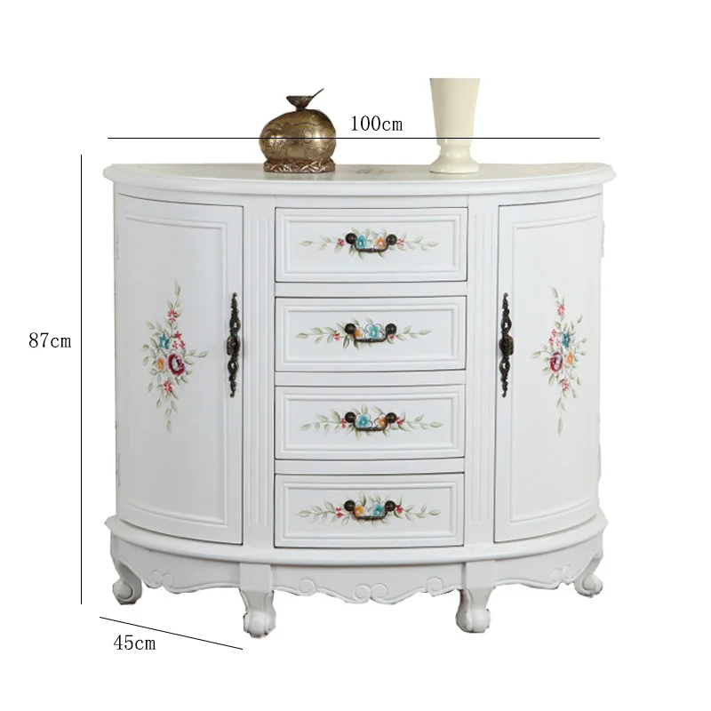 European new classical hall, porch cabinets, white, American style, modern hand-painted living room, semi circular
European new classical hall, porch cabinets, white, American style, modern hand-painted living room, semi circular