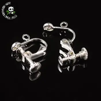 Brass Clip-on Earring Components, for non-pierced ears, Silver Color, about 13.5mm wide, 17mm long, 5mm thick, hole: about 1.2mm
Brass Clip-on Earring Components, for non-pierced ears, Silver Color, about 13.5mm wide, 17mm long, 5mm thick, hole: about 1.2mm