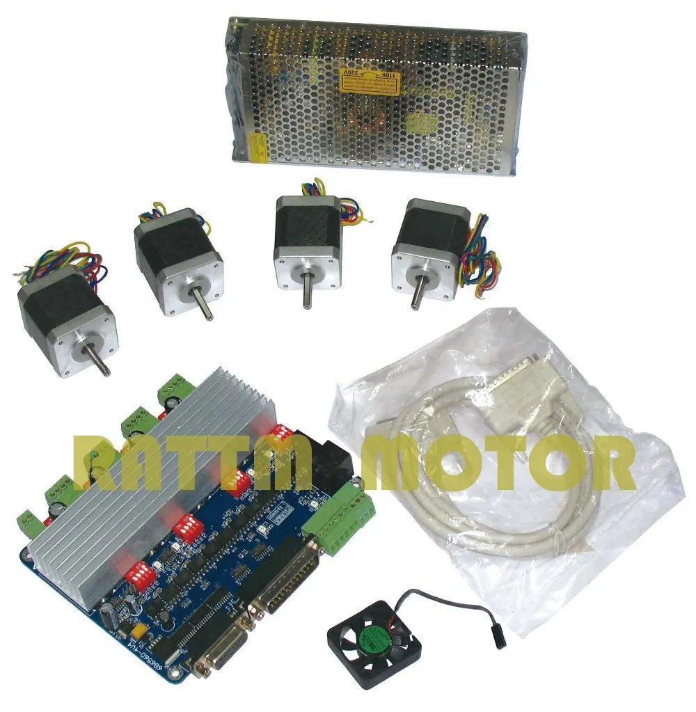 4 NEMA17 78 oz-in stepper motor + 4 axis TB6560 Motor Driver board cnc controller kit
4 NEMA17 78 oz-in stepper motor + 4 axis TB6560 Motor Driver board cnc controller kit