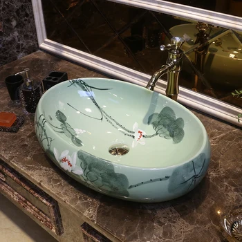 Oval lotus China Artistic Handmade Art wash basin Ceramic Counter Top Wash Basin Bathroom Sinks washing bowl basin
Oval lotus China Artistic Handmade Art wash basin Ceramic Counter Top Wash Basin Bathroom Sinks washing bowl basin
