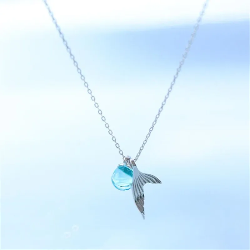 New Beautiful Fashion Jewelry Mermaid Foam 925 Sterling Silver Whale Tail Flash Crystal Temperament Pendant Necklaces N61
New Beautiful Fashion Jewelry Mermaid Foam 925 Sterling Silver Whale Tail Flash Crystal Temperament Pendant Necklaces N61