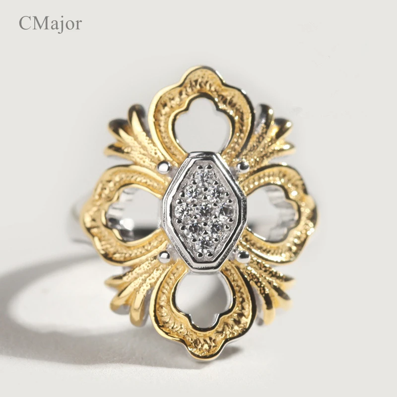 CMajor Solid Silver Jewelry Cross Flower Hollow Elegant Lace Fashion Vintage Rings For Women
CMajor Solid Silver Jewelry Cross Flower Hollow Elegant Lace Fashion Vintage Rings For Women