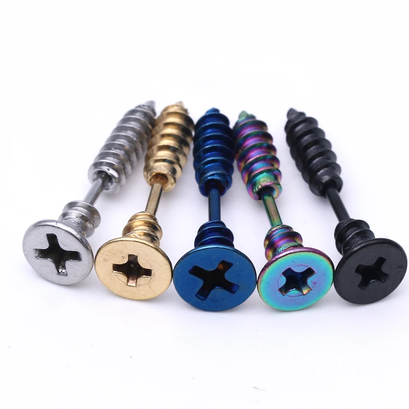 ZLDYOU 12pcs 6pairs Fashion Mix Colorful Screws Punk Men Earring High Quality Stainless Steel Stud Earrings Wholesales
ZLDYOU 12pcs 6pairs Fashion Mix Colorful Screws Punk Men Earring High Quality Stainless Steel Stud Earrings Wholesales