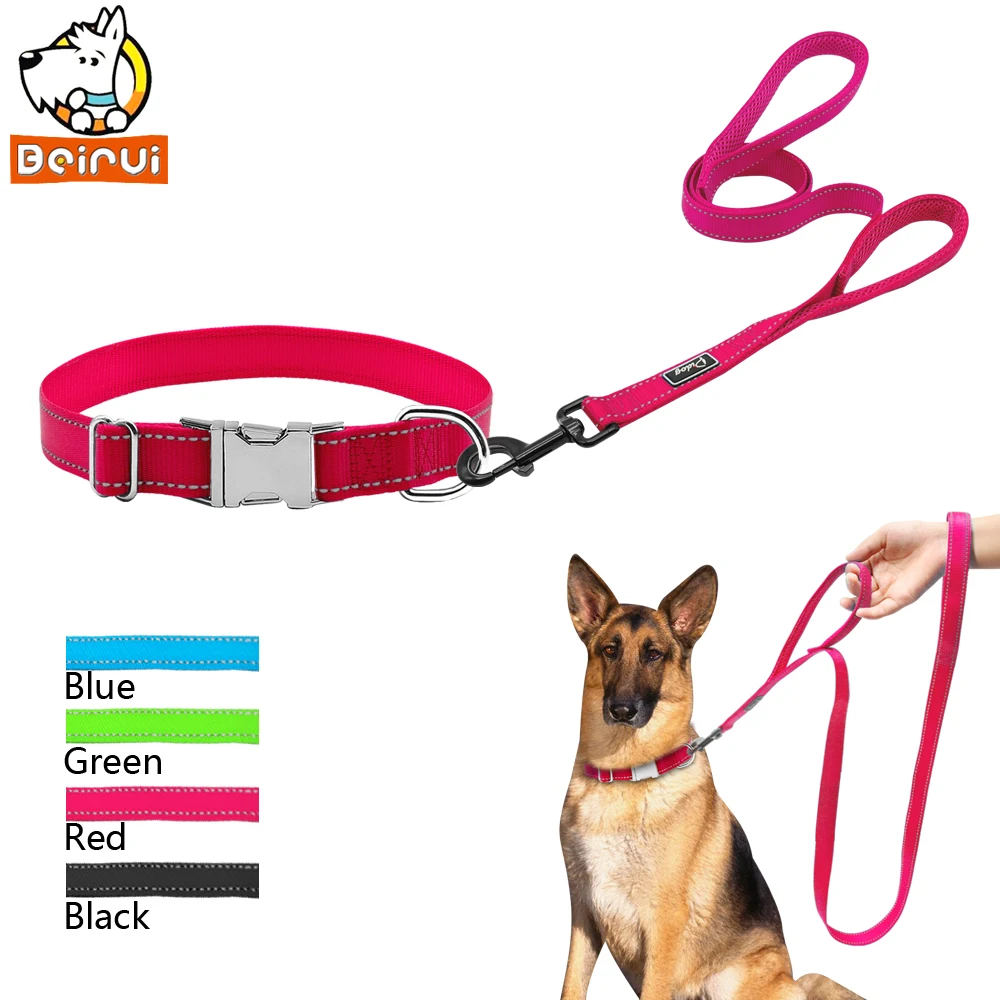 Reflective Dog Collar and Leash Set Nylon Dogs Collars and Leashes with Soft Handlefor Small Medium Large Dogs Pitbull
Reflective Dog Collar and Leash Set Nylon Dogs Collars and Leashes with Soft Handlefor Small Medium Large Dogs Pitbull