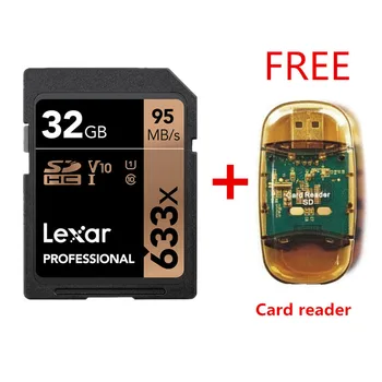 

Original!!! Lexar 32GB SDHC Card U1 64GB 128GB 256GB U3 SD Card SDXC Memory Card C10 95M/s 633x For 1080p 3D 4K video Camera