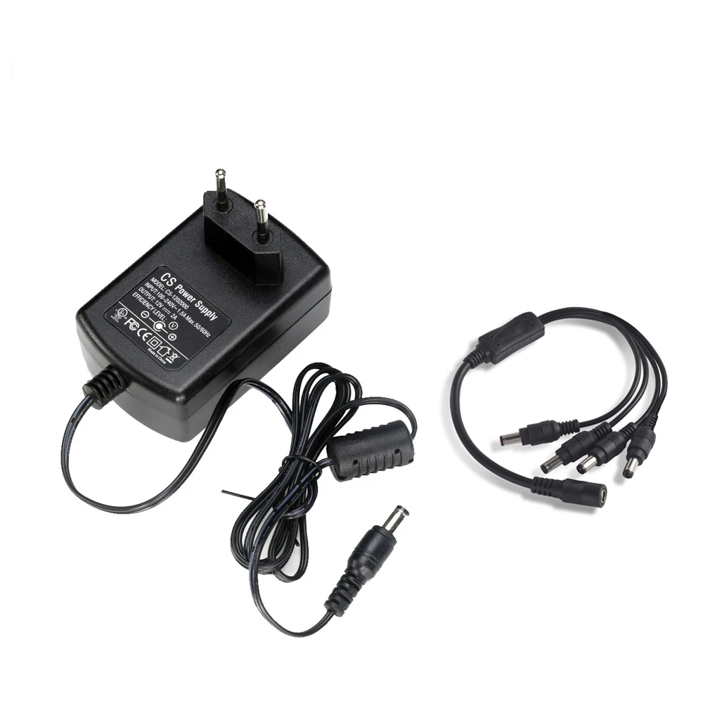 Tonton DC 12V 2A CCTV camera Power Supply & 1 to 4 Splitter Cable CCTV camera Adapter DVR power adapter for Home Security Camera
Tonton DC 12V 2A CCTV camera Power Supply & 1 to 4 Splitter Cable CCTV camera Adapter DVR power adapter for Home Security Camera