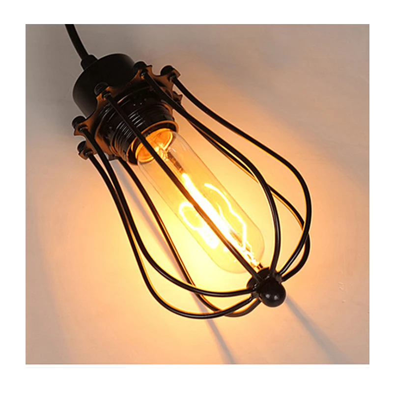Винтажная клетка люстра Эдисона Светильник лампа для ресторана спальни