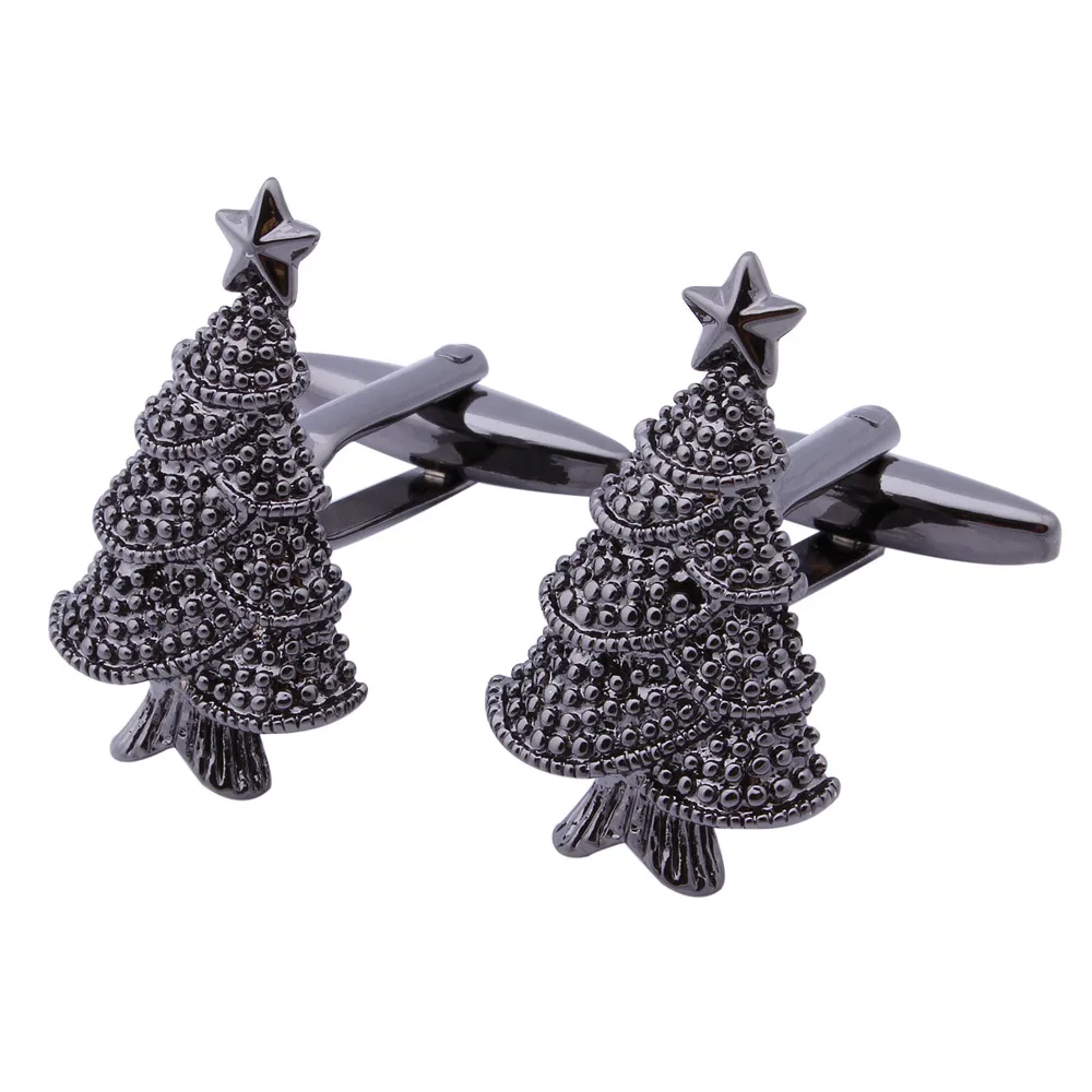 

HAWSON Metal Cufflinks Christmas Tree Gun Black Cuff Links for French Cuffs/Shirts Garment Accessory Men's Jewelry Gift for Men