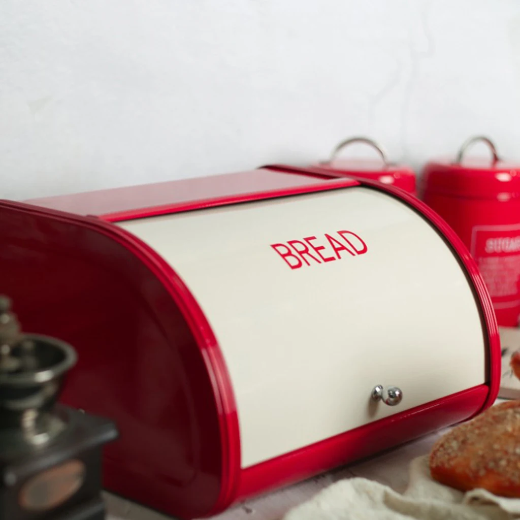 Red Bread Box Countertop Bread Storage Bin Metal Bread Box Food Container Red Bread Box Countertop Bread Storage Bin Metal Bread Box Food Container