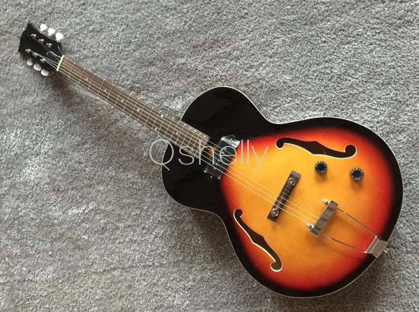 top quaity QShelly custom tobacco jazz Johnny Smith Super 400 wood bridge vintage tuners hollow body P90 pickup electric guitar
top quaity QShelly custom tobacco jazz Johnny Smith Super 400 wood bridge vintage tuners hollow body P90 pickup electric guitar