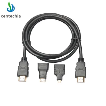 Centechia 1.5M 3 in 1 High Speed HDMI To Mini/Micro HDMI Adapter Cable Use For PC/TV /Mini HDMI Digital Camera/Tablet
Centechia 1.5M 3 in 1 High Speed HDMI To Mini/Micro HDMI Adapter Cable Use For PC/TV /Mini HDMI Digital Camera/Tablet