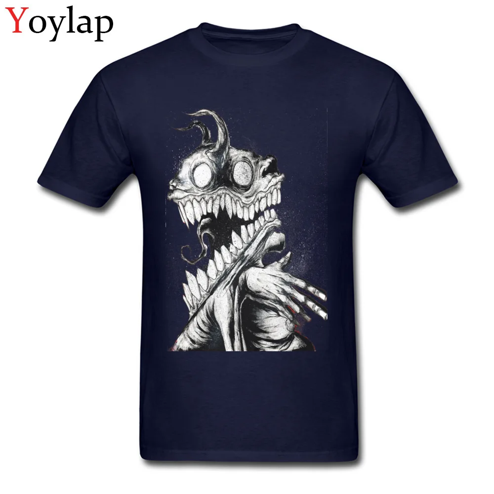 Classic Printed Tops Tees O-Neck Summer Autumn 100% Cotton Short Sleeve T Shirt for Men Devils Backbone Funny Tee Shirt navy