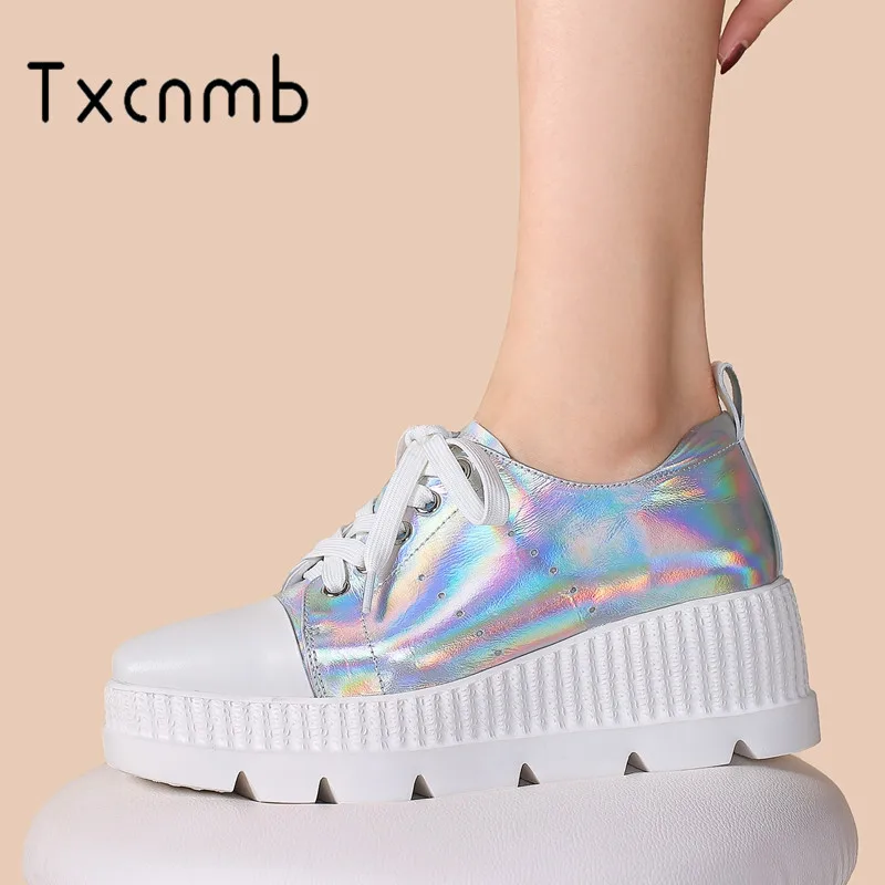 TXCNMB 2019 fashion Spring New Platform high heel wedges pumps Women Genuine leather Comfortable Single Casual Shoes Woman
TXCNMB 2019 fashion Spring New Platform high heel wedges pumps Women Genuine leather Comfortable Single Casual Shoes Woman