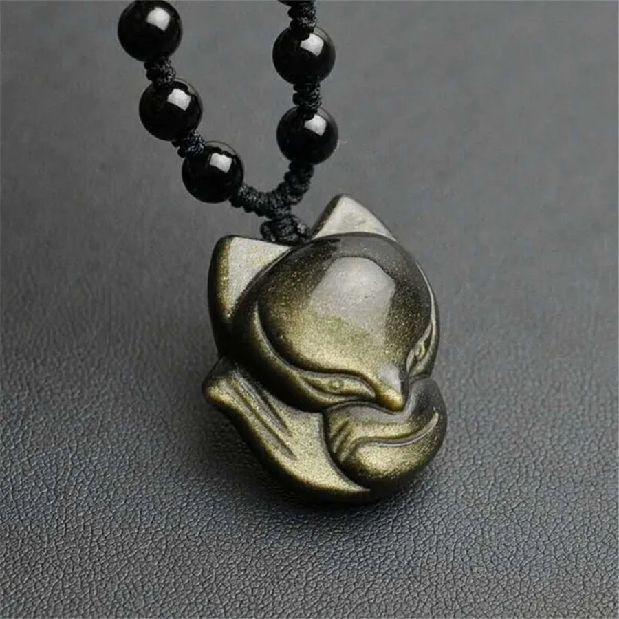 4 Styles Genuine Natural Gold Obsidian Gemstone Carving Design Round Bead Pendant Pi Xiu Woman Men Drop Shipping 45mm (2)