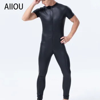 AIIOU Men's Sexy Jumpsuits Black Faux Leather Wrestling Singlet Bodybuilding Bodysuits Men Nightclub Performance wear Jumpsuits
AIIOU Men's Sexy Jumpsuits Black Faux Leather Wrestling Singlet Bodybuilding Bodysuits Men Nightclub Performance wear Jumpsuits