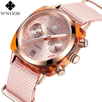 WWOOR Luxury Women Watches Quartz Chronograph Date Clock Ladies Brand Waterproof Pink Nylon Dress Women Wrist Watch Female Gifts
WWOOR Luxury Women Watches Quartz Chronograph Date Clock Ladies Brand Waterproof Pink Nylon Dress Women Wrist Watch Female Gifts