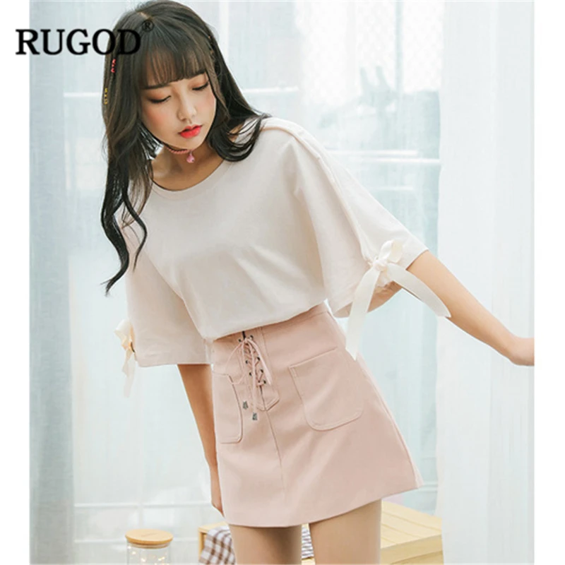 RUGOD 2019 Sweet women t shirt bow-knot tied short sleeves o neck loose white student style summer modis female tops tee
RUGOD 2019 Sweet women t shirt bow-knot tied short sleeves o neck loose white student style summer modis female tops tee