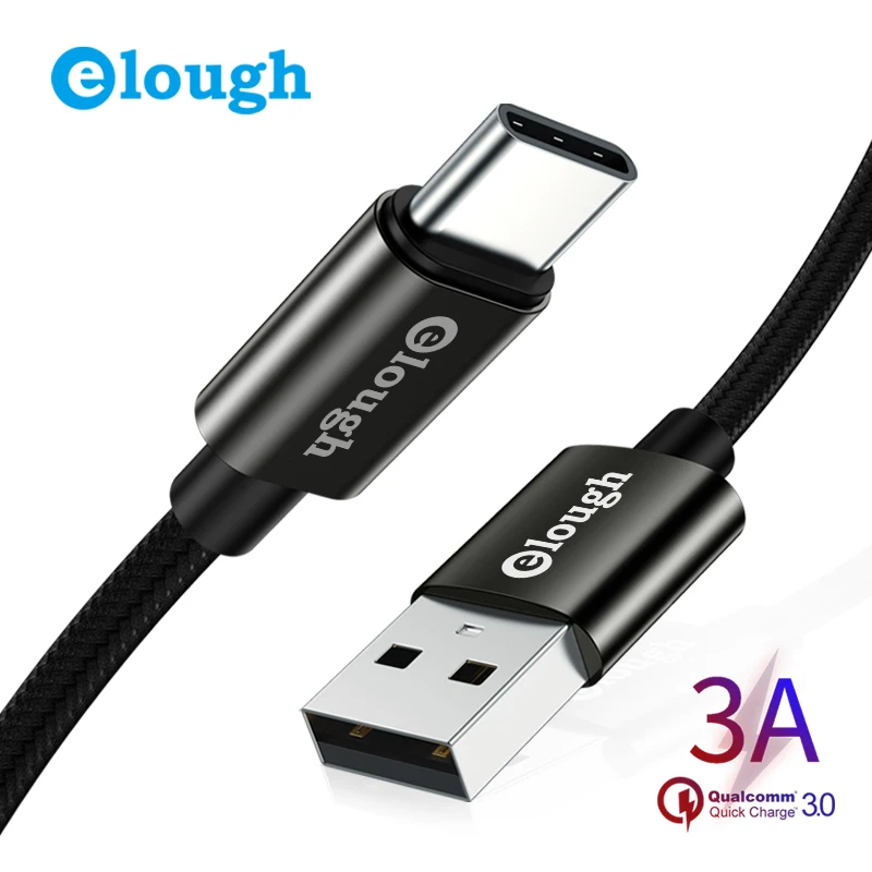 Elough QC3.0 Type C Cable for USB-C Type-c charging cable Fast Charging Cable for Samsung S9 S8 Plus Huawei p20 charge cable
Elough QC3.0 Type C Cable for USB-C Type-c charging cable Fast Charging Cable for Samsung S9 S8 Plus Huawei p20 charge cable