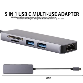 5 in 1USB C Type-c HUB 3.0 USB-C to HDMI SD TF Card Reader for Laptop PC Accessories USB HUB For Macbook pro USB-C splitter
5 in 1USB C Type-c HUB 3.0 USB-C to HDMI SD TF Card Reader for Laptop PC Accessories USB HUB For Macbook pro USB-C splitter