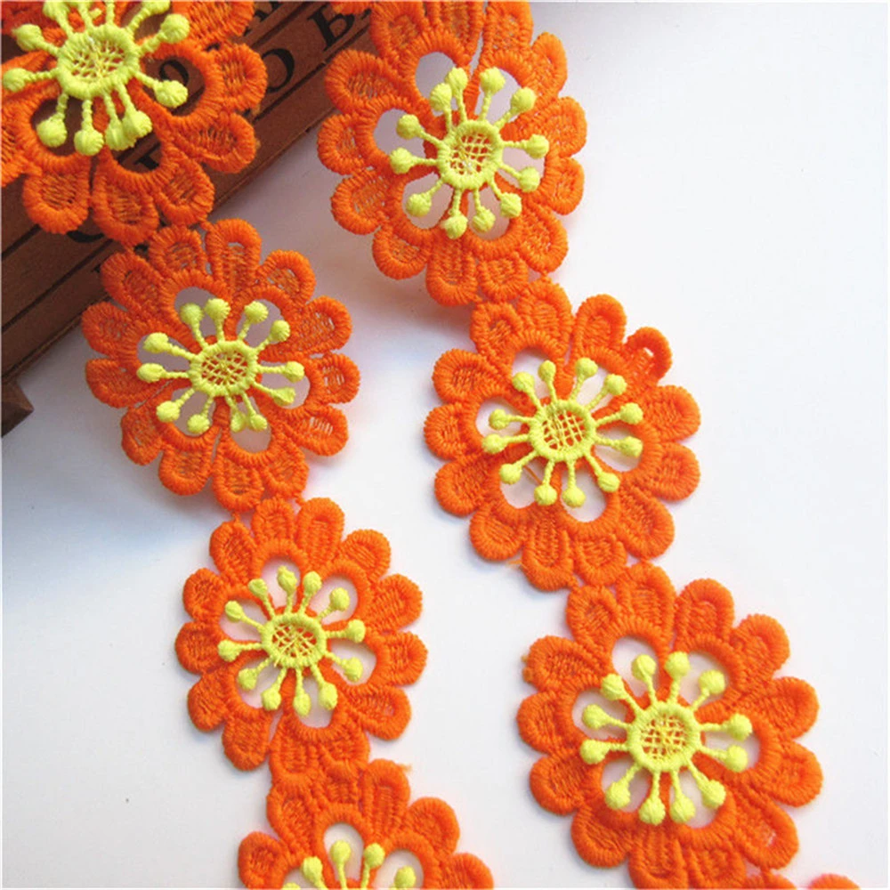 10x Cotton 5cm Orange Daisy Flower Lace Edge Trim Ribbon Fabric Embroidered Applique Sewing Craft Crochet Wedding Dress Clothes
10x Cotton 5cm Orange Daisy Flower Lace Edge Trim Ribbon Fabric Embroidered Applique Sewing Craft Crochet Wedding Dress Clothes